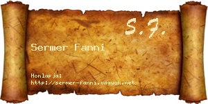 Sermer Fanni névjegykártya