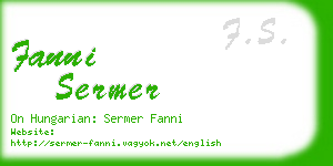 fanni sermer business card